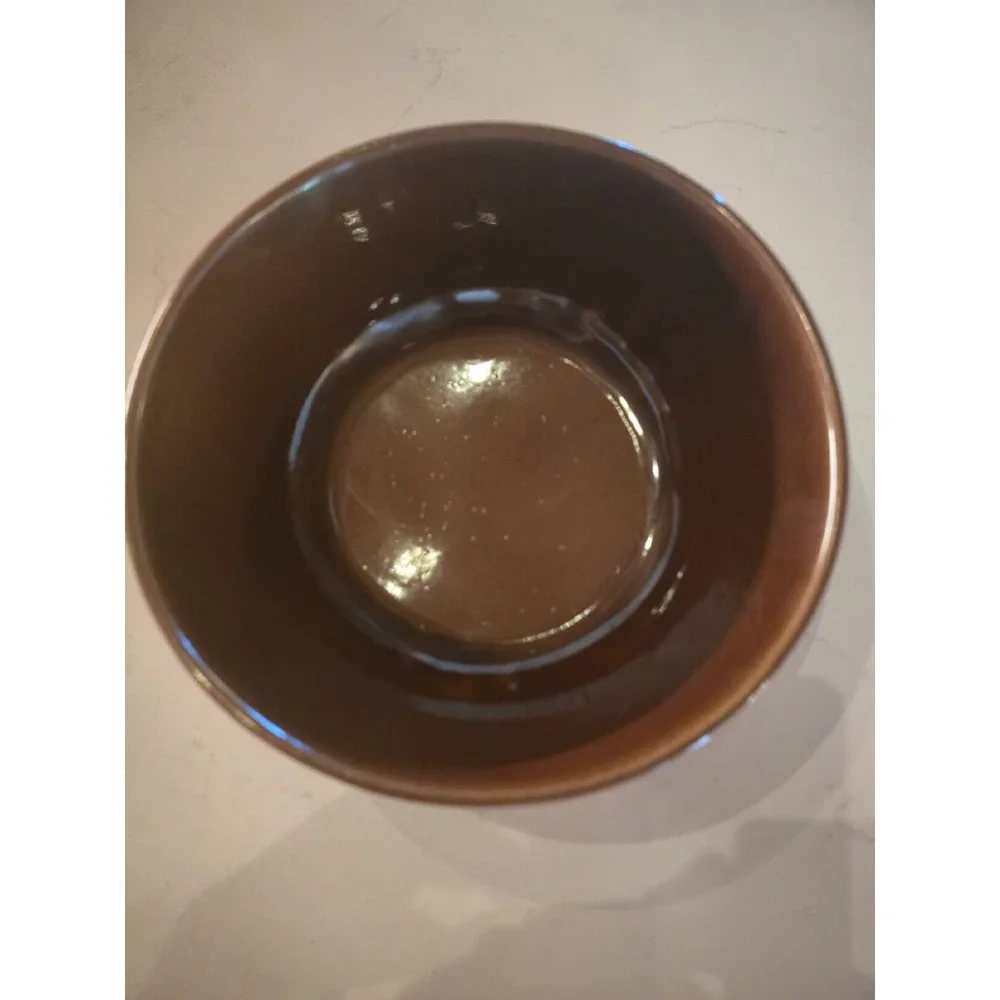 Vintage Frankoma Pottery 6N Flame Red, Orange, Brown Serving Vegetable Bowl 7.5